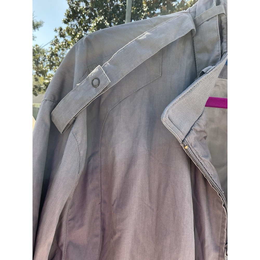 VTG Towncraft Bomber Jacket Men's L Gray Zip Up Epaulet Military Style 80s 90s - Picture 7 of 11